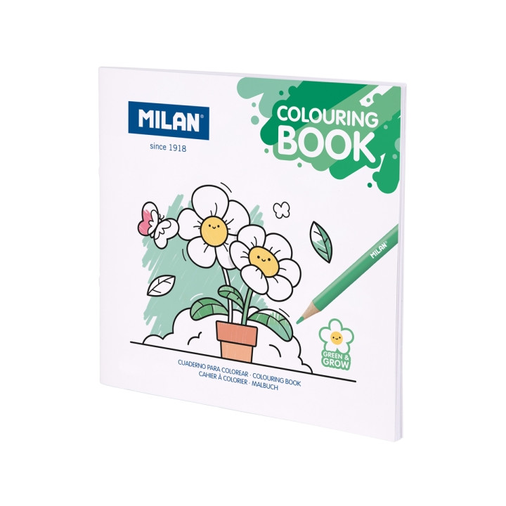 Milan Green and Grow Cuaderno para Colorear - Microperforado - 140g - 21x21cm - Color Blanco