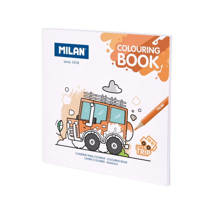 Milan Let'S Go Trip Cuaderno para Colorear - Microperforado - 140g - 21x21cm - Color Blanco
