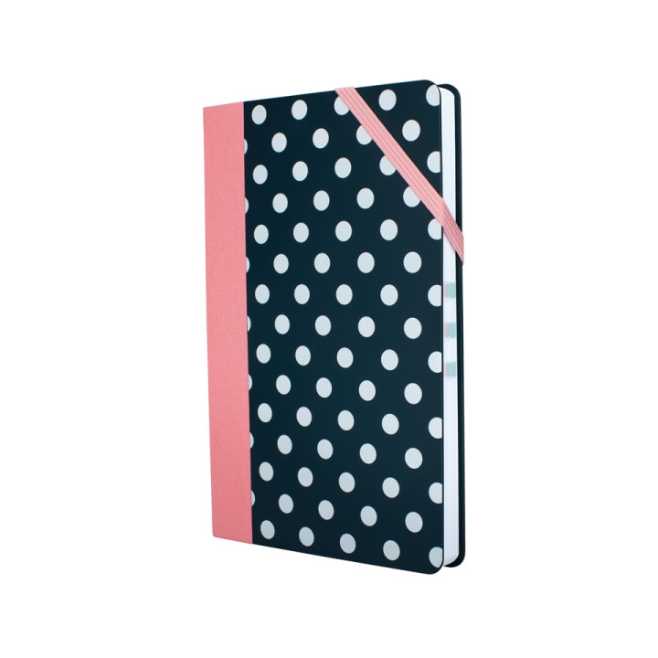 Milan Paperbook Dots Libreta Mediana - Cuadriculado - 208 Hojas de 80g - Cierre Elastico - Color Negro