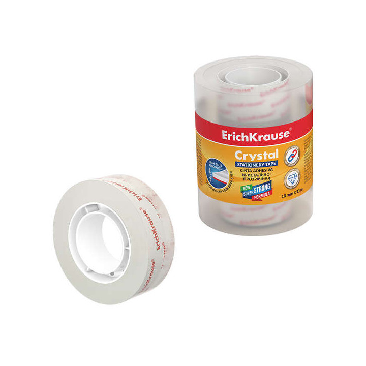 Erichkrause Cinta Adhesiva Crystal - 18mmx33m - Transparente