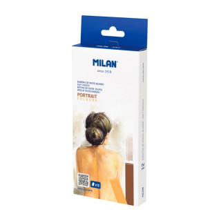 Milan Art Pack de 12 Barritas Pastel Blando - Colores Retrato - Colores Surtidos