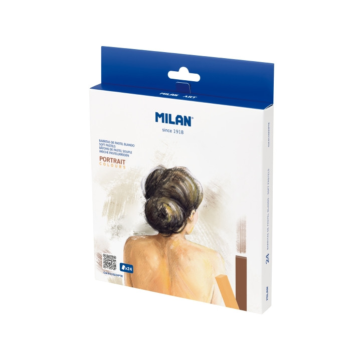 Milan Art Pack de 24 Barritas Pastel Blando - Colores Retrato - Colores Surtidos