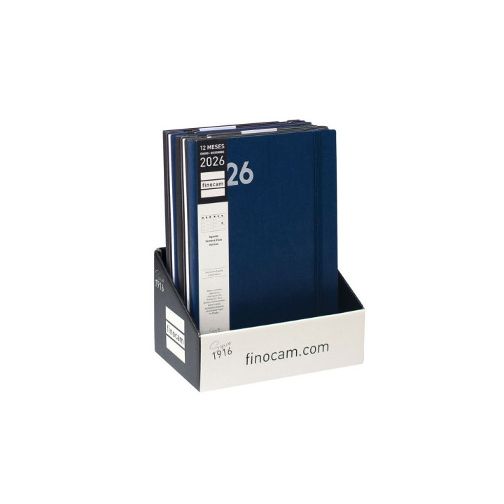 Finocam Dynamic Mara Expositor con 5 Agendas Surtidas en Catalan - Anual 2026 - Tapa Blanda - Cierre con Goma Elastica - Format