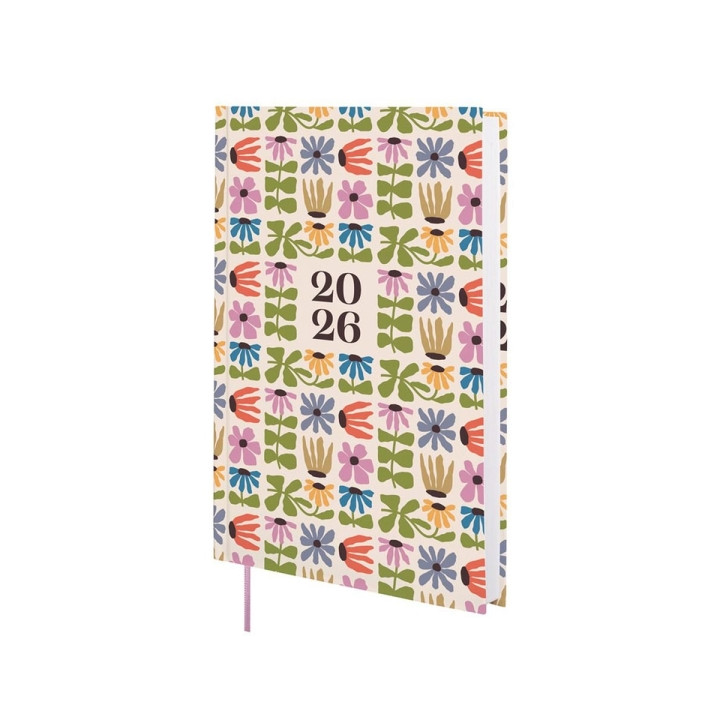 Finocam Dynamic Porto Design Agenda - Anual 2026 - Tapa Dura - Formato Y10 - 145x23x210mm - 1 Dia por Pagina - Tematica de Flor