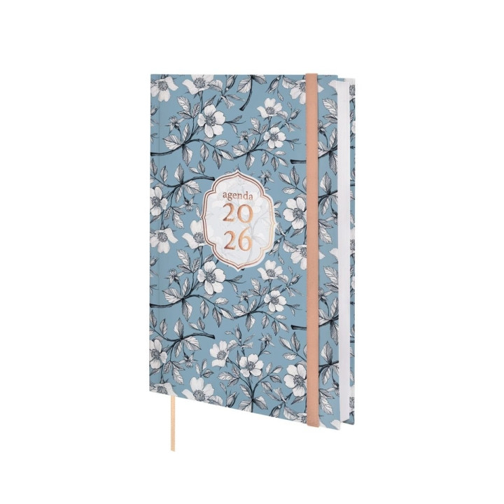 Finocam Dynamic Berlin Agenda - Anual 2026 - Cierre de Goma - Formato Y10 - 145x28x210mm - 1 Dia por Pagina - Tematica de Flore