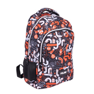 Milan Fingers Mochila Escolar 21L - Bolsillos Laterales de Malla - Compartimento Interior para Portatil - 2 Cremalleras - 45x30