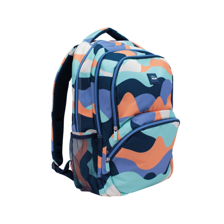 Milan The Fun Mochila Escolar 25L - Bolsillos Laterales de Malla - Compartimento Interior para Portatil - 4 Cremalleras - 46.5x