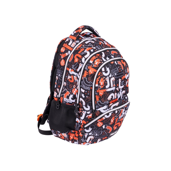 Milan Fingers Mochila Escolar 25L - Bolsillos Laterales de Malla - Compartimento Interior para Portatil - 4 Cremalleras - 46.5x