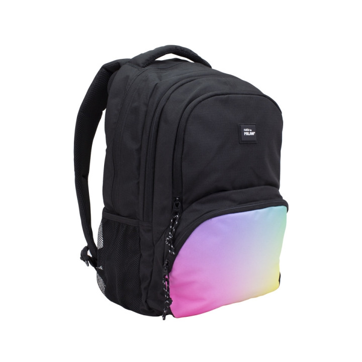 Milan Sunset Mochila Escolar 25L - Bolsillos Laterales de Malla - Compartimento Interior para Portatil - 4 Cremalleras - 46.5x3