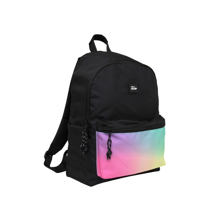 Milan Sunset Mochila Escolar Clasica 22L - 2 Cremalleras - 41x30x18cm - Color Negro