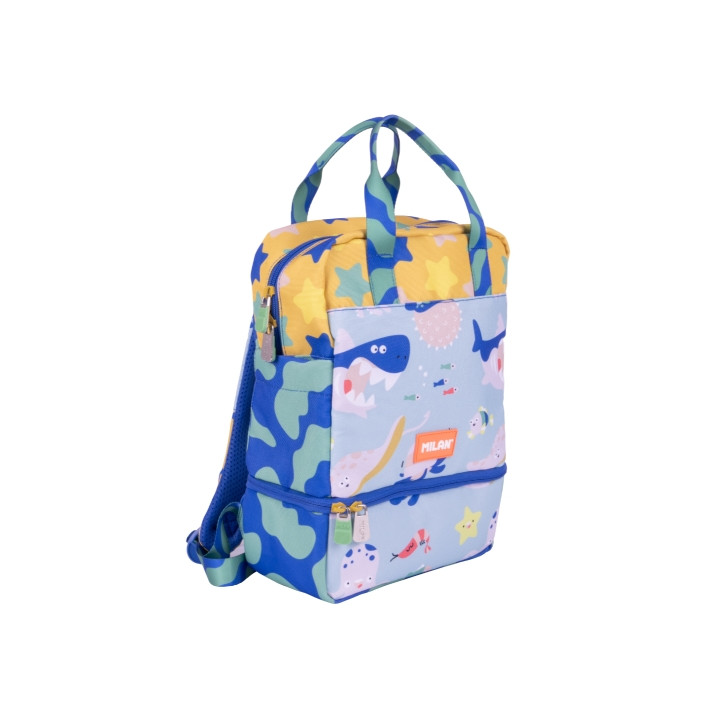 Milan Blue Odyss Mochila Infantil 9.5L - Compartimento Isotermico - 33x25x13cm - Multicolor