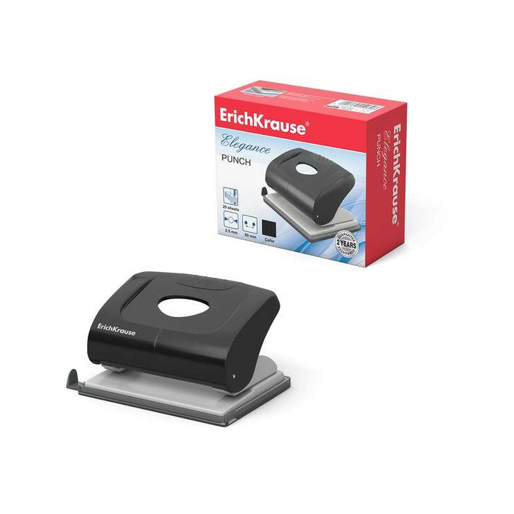 Erichkrause Elegance Perforadora de Papel - Perfora hasta 20 Hojas - Deposito de Residuos - Mecanismo de Acero - Garantia 2 Añ