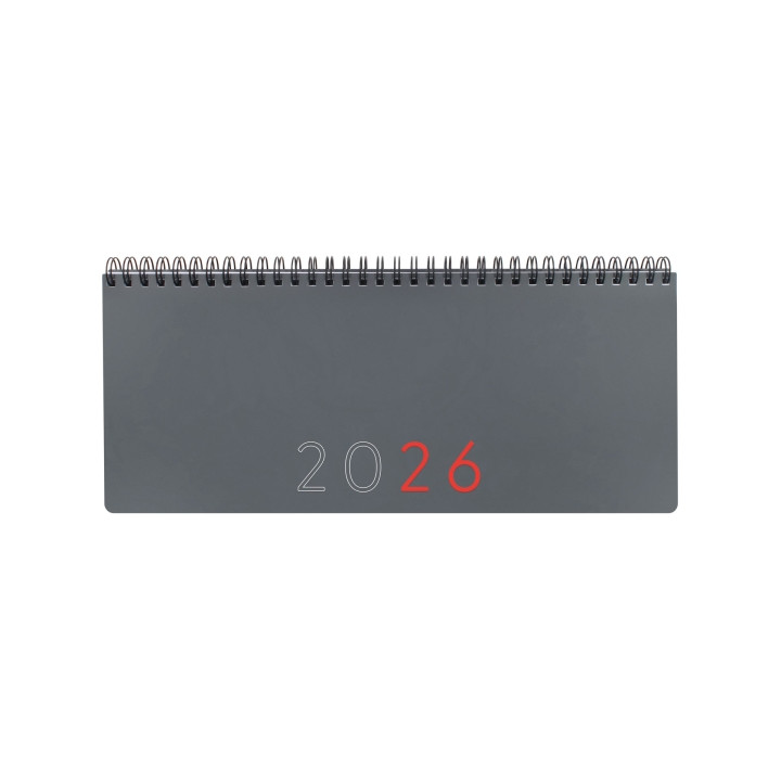 Finocam Agenda Planificador - Anual 2026 - Espacio para Escribir - 290x8x120mm - Semana Vista en Vertical - Color Gris