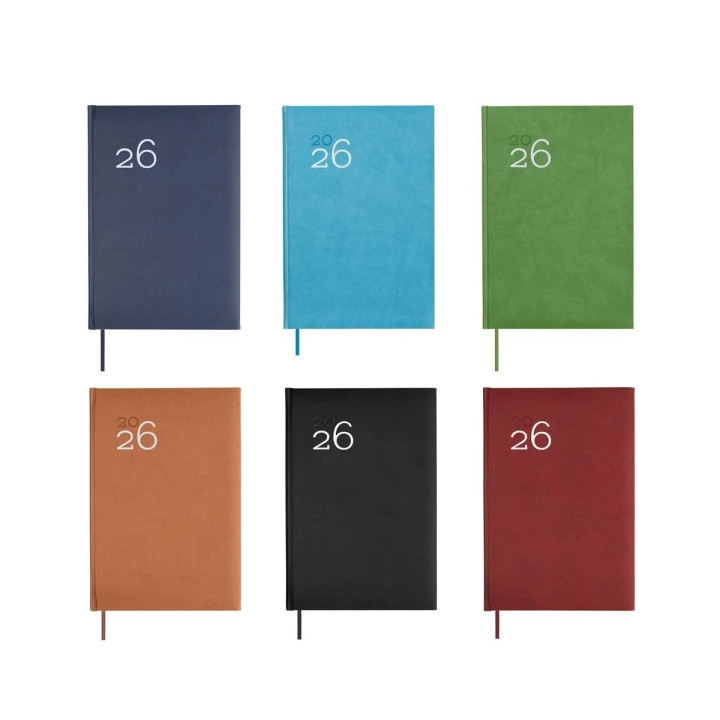 Finocam Dynamic Milano Pack de 8 Agendas Surtidas - Anual 2026 - Tapa Dura Acolchada - Formato Y10 - 1 Dia por Pagina - Color S