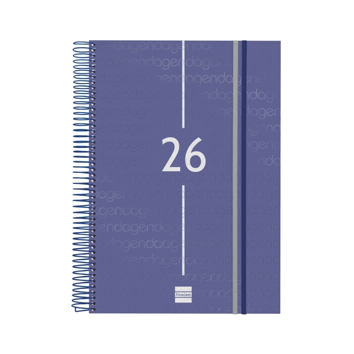 Finocam Year Agenda de Espiral en Catalan - Anual 2026 - Tapa Ligera - Formato E40 - 230x29x297mm - 1 Dia por Pagina - Color Az