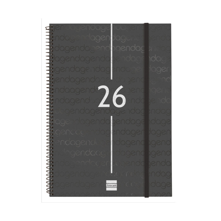Finocam Year Agenda de Espiral en Catalan - Anual 2026 - Tapa Ligera - Formato E40 - 217x14x297mm - Semana Vista Horizontal - C