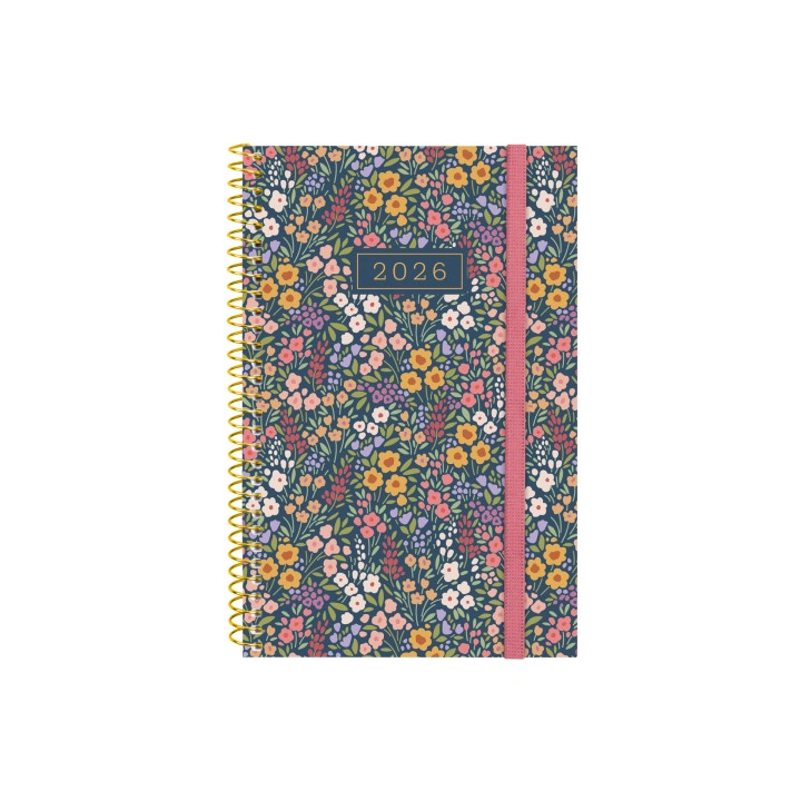 Finocam Design Collection Agenda de Espiral - Anual 2026 - Tapa Ligera - Formato E5 - 124x14x181mm - Semana Vista Horizontal -