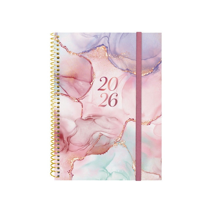 Finocam Design Collection Agenda de Espiral en Catalan - Anual 2026 - Tapa Ligera - Formato E10 - 162x14x212mm - Semana Vista H