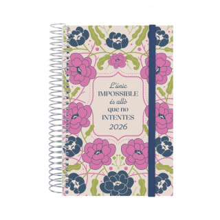Finocam Design Collection Agenda de Espiral en Catalan - Anual 2026 - Tapa Ligera - Formato E5 - 132x25x181mm - 1 Dia por Pagin