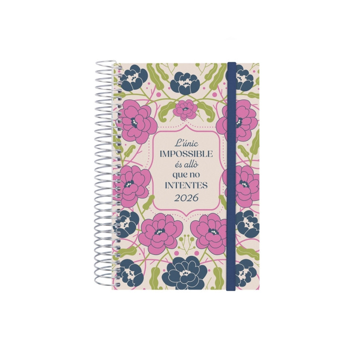 Finocam Design Collection Agenda de Espiral en Catalan - Anual 2026 - Tapa Ligera - Formato E5 - 132x25x181mm - 1 Dia por Pagin