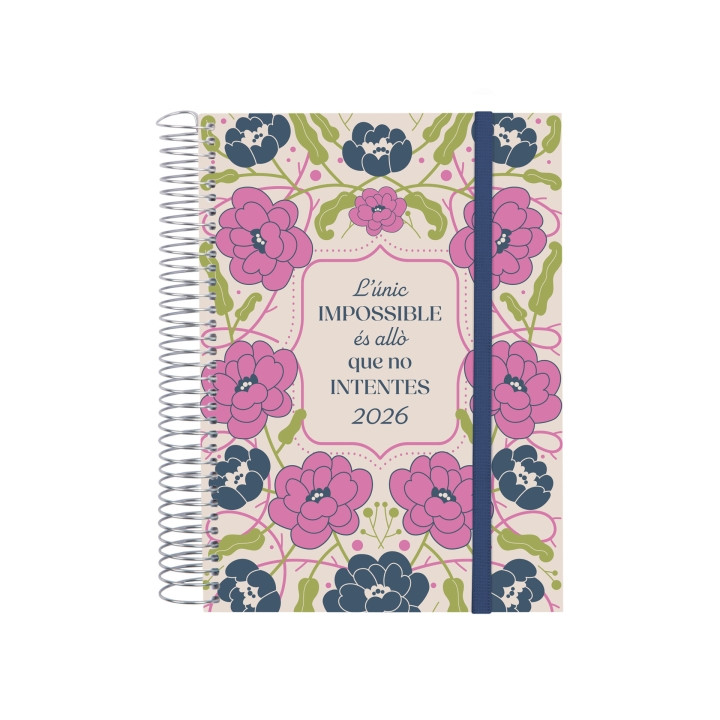 Finocam Design Collection Agenda de Espiral en Catalan - Anual 2026 - Tapa Ligera - Formato E10 - 172x29x212mm - 1 Dia por Pagi