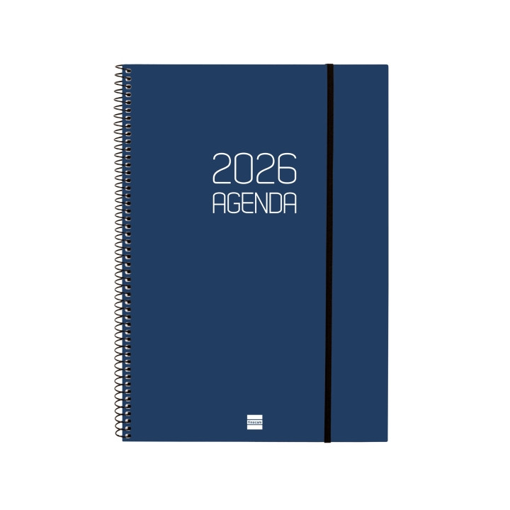 Finocam Opaque Agenda de Espiral en Catalan - Anual 2026 - Tapa Ligera - Cierre con Goma Elastica - Formato E40 - 217x14x297mm