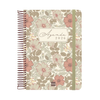 Finocam Cloe Agenda de Espiral en Catalan - Anual 2026 - Planificador - Cierre de Goma - Formato E10 - 175x28x214mm - 1 Dia por