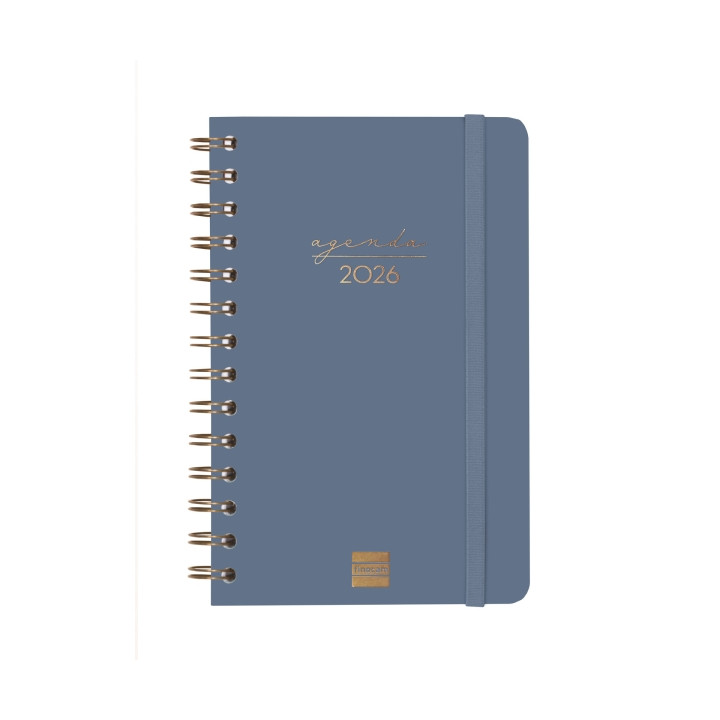Finocam Alma Agenda - Anual 2026 - con Espiral - Formato E5 - 131x19x190mm - Semana Vista Horizontal - Color Azul