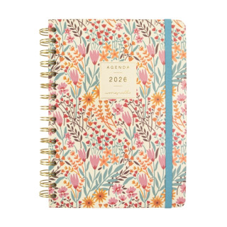 Finocam Moniquilla Agenda de Espiral en Catalan - Anual 2026 - Planificador - Cierre de Goma - Formato E10 - 155X212mm - Semana