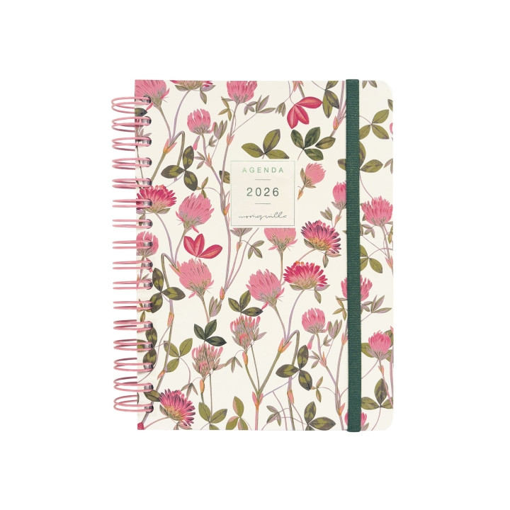 Finocam Moniquilla Agenda de Espiral en Catalan - Anual 2026 - Planificador - Cierre de Goma - Formato E10 - 155X212mm - 1 Dia