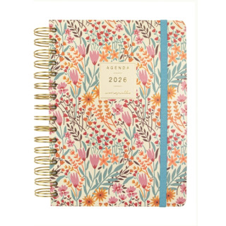 Finocam Moniquilla Agenda de Espiral en Catalan - Anual 2026 - Planificador - Cierre de Goma - Formato E10 - 155X212mm - 1 Dia