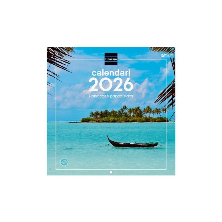 Finocam Calendario de Pared en Catalan - Anual 2026 - Imagenes Variadas - 300x300mm - Espacio para Escribir - Tematica de Paisa