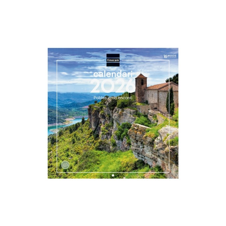 Finocam Calendario de Pared en Catalan - Anual 2026 - Imagenes Variadas - 300x300mm - Espacio para Escribir - Tematica de Ciuda