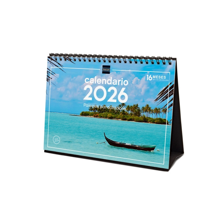Finocam Calendario de Sobremesa - Anual 2026 - Imagenes Variadas - Espacio para Escribir - Tematica de Paisajes