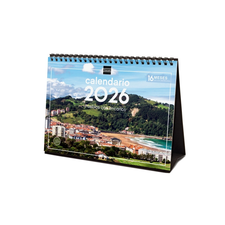 Finocam Calendario de Sobremesa - Anual 2026 - Imagenes Variadas - Espacio para Escribir - Tematica de Ciudades y Pueblos