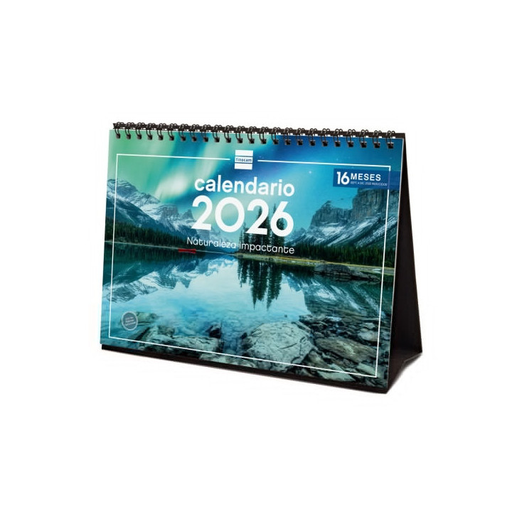Finocam Calendario de Sobremesa - Anual 2026 - Imagenes Variadas - Espacio para Escribir - Tematica de Naturaleza