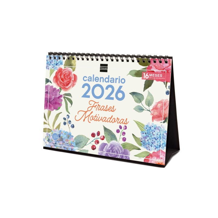 Finocam Calendario de Sobremesa - Anual 2026 - Imagenes Variadas - Espacio para Escribir - Tematica de Frases Motivadoras