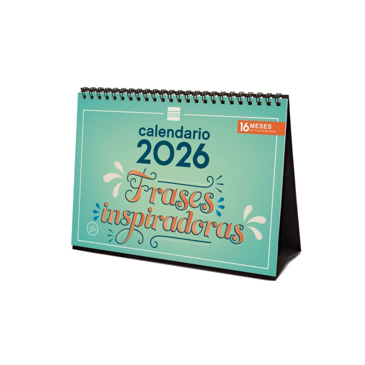 Finocam Calendario de Sobremesa - Anual 2026 - Imagenes Variadas - Espacio para Escribir - Tematica de Frases Inspiradoras