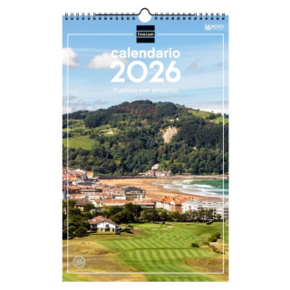 Finocam Calendario de Pared - Anual 2026 - Imagenes Variadas - con Espiral - Espacio para Escribir - Tematica de Ciudades y Pue