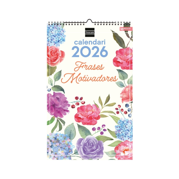 Finocam Calendario de Pared en Catalan - Anual 2026 - Imagenes Variadas - con Espiral - Espacio para Escribir - Tematica de Fra