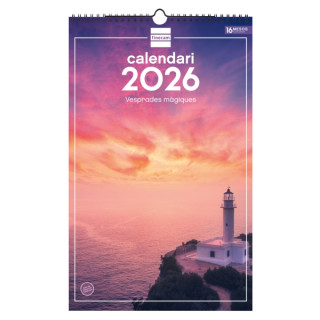 Finocam Calendario de Pared en Catalan - Anual 2026 - Imagenes Variadas - con Espiral - Espacio para Escribir - Tematica de Ata