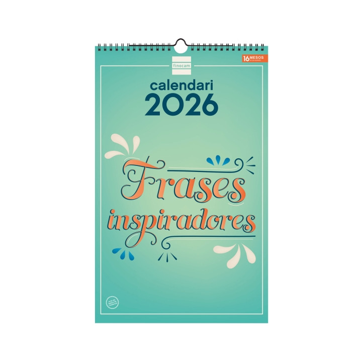 Finocam Calendario de Pared en Catalan - Anual 2026 - Imagenes Variadas - con Espiral - Espacio para Escribir - Tematica de Fra