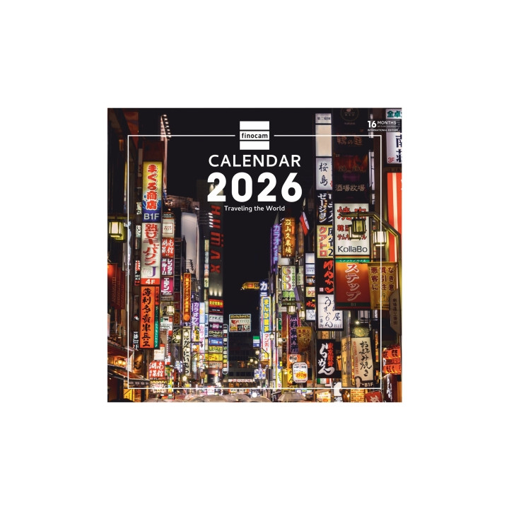 Finocam Calendario de Pared Internacional - Anual 2026 - Imagenes Variadas - 311x5x305mm - Tematica de Viajes
