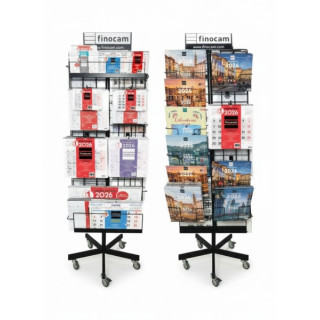 Finocam Pack de 275 Calendarios Surtidos para Expositor de Pie Metalico - Anual 2026 - Color Surtidos