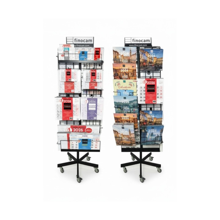 Finocam Pack de 275 Calendarios Surtidos para Expositor de Pie Metalico - Anual 2026 - Color Surtidos
