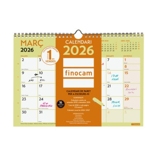 Finocam Grafik Calendario de Pared en Catalan - Anual 2026 - 297x10x212mm - Espacio para Escribir - Color Surtidos