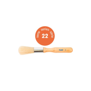 Milan 22 Pack de 3 Pinceles para Estarcido - Bolsa con Colgador - Pelo Largo - Mango Grueso - Color Madera Claro