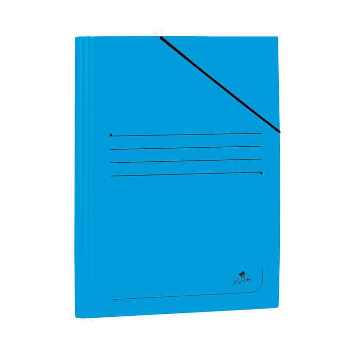 Mariola Carpeta de Carton Plastificado Folio 500gr/m2 - Medidas 34x25cm - Cierre con Goma Elastica - Color Azul