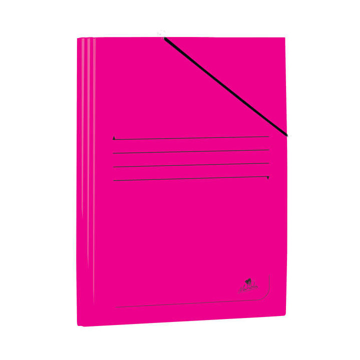 Mariola Carpeta de Carton Plastificado Folio 500gr/m2 - Medidas 34x25cm - Cierre con Goma Elastica - Color Fucsia
