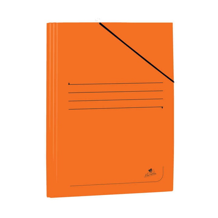Mariola Carpeta de Carton Plastificado Folio 500gr/m2 - Medidas 34x25cm - Cierre con Goma Elastica - Color Naranja